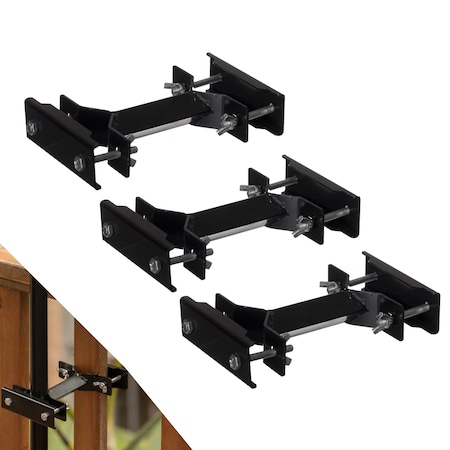 Gardenised Outdoor Metal Patio Black Deck Umbrella Clamp for Fence Post, Railing, Bleachers or Benches QI004404